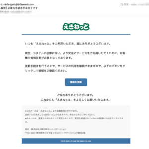 フィッシングメール情報「【見逃し厳禁】必要な手続きが未完了です」